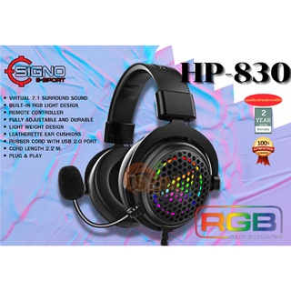 SIGNO รุ่น HP-830 (BREXXON) มีไฟ RGB *สายมีรีโมทปรับแสงไฟได้* ประกัน 2 ปี ของแท้