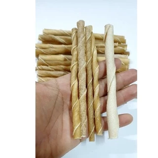 ขนมขัดฟันสุนัข สติ๊กเกลียวหนังธรรมชาติ ขนาด 300 กรัม