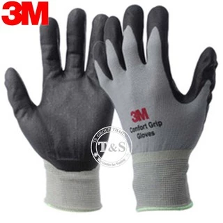 3M ถุงมือไนล่อนเคลือบไนไตร PU แบบข้อยาว กันลื่น, กันบาด จับของ ของแท้