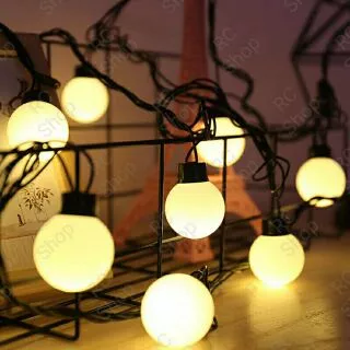 ไฟปิงปอง LED ไฟประดับ / ไฟตกแต่ง(ลูกใหญ่) ความยาว 4.5-5 เมตร 20 ดวงไฟ (เสียบปลั๊กไฟบ้านใช้งานได้เลย)