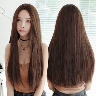 Wig long hair whole top straight hair no fringe invisible realistic chemical