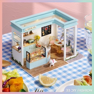 Bb-diy ร้านชานม + ฝาครอบกันฝุ่น บ้านตุ๊กตาจิ๋ว วิวถนน บ้านตุ๊กตา diy แกล้งทําเป็นเล่น ของเล่นตกแต่ง ของเล่นเด็ก ของขวัญคริสต์มาส