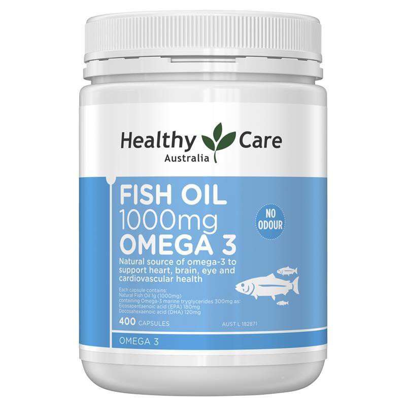 🔥🔥Healthy Care Omega-3 Fish Oil 1000mg โอเมก้า 3 400 capsules Exp.03/2027