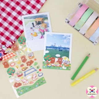 [Daiso Korea] 4 Photo Card Decorating Paper Stickers / Picnic, Camping (Diary Decorating, Photo Card Decorating)