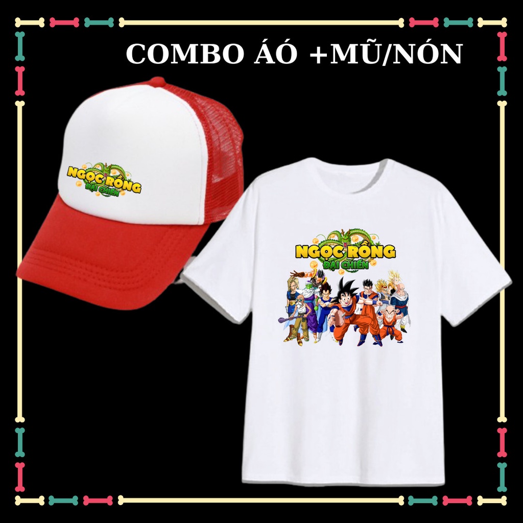 Dragon Ball 7 Dragon Ball Songoku Great War Boy T-shirt - รวมหมวก - ขนาดเสื้อ 10kg ถึง 90kg