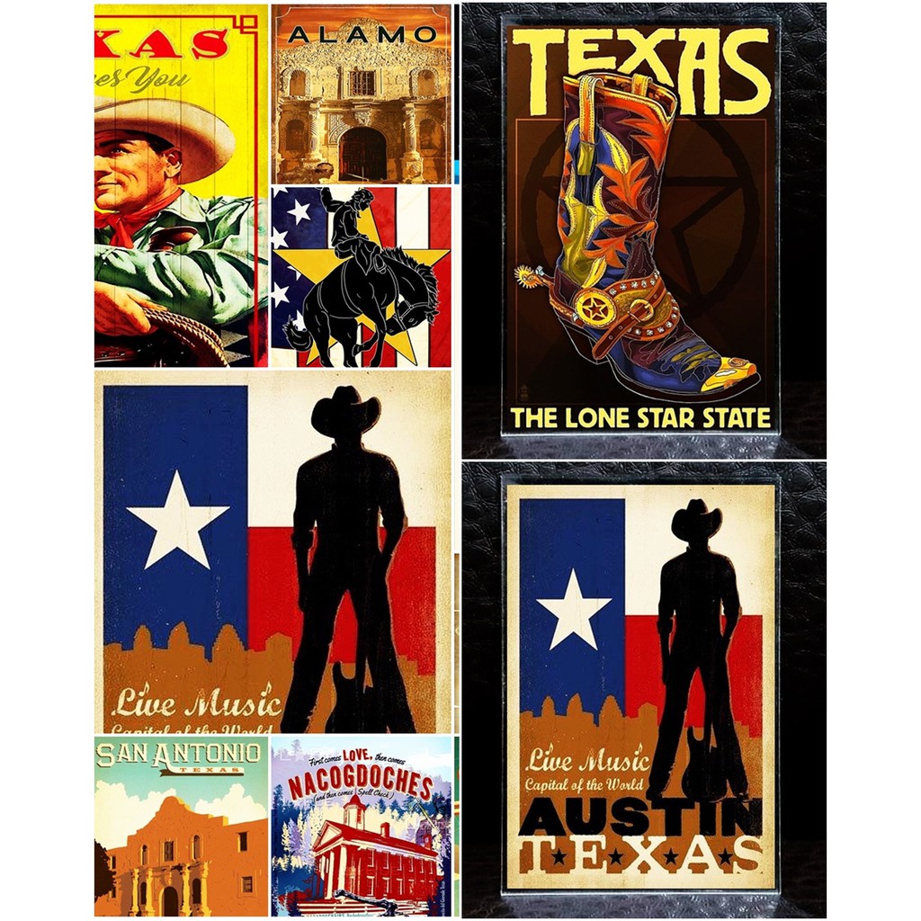 แม่เหล็กติดตู้เย็น เท็กซัส อเมริกา อะครีลิค 2×3 นิ้ว Souvenir Acrylic Fridge Magnet Texas 6 2x3"