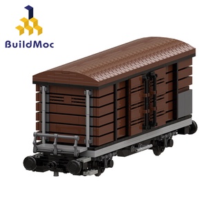 Buildmoc ชุดของเล่นตัวต่อเลโก้ รถไฟ รถไฟ รถบ็อกซ์คาร์ รถบรรทุก รถไฟ สไตล์เรโทร ของขวัญ 839 ชิ้น