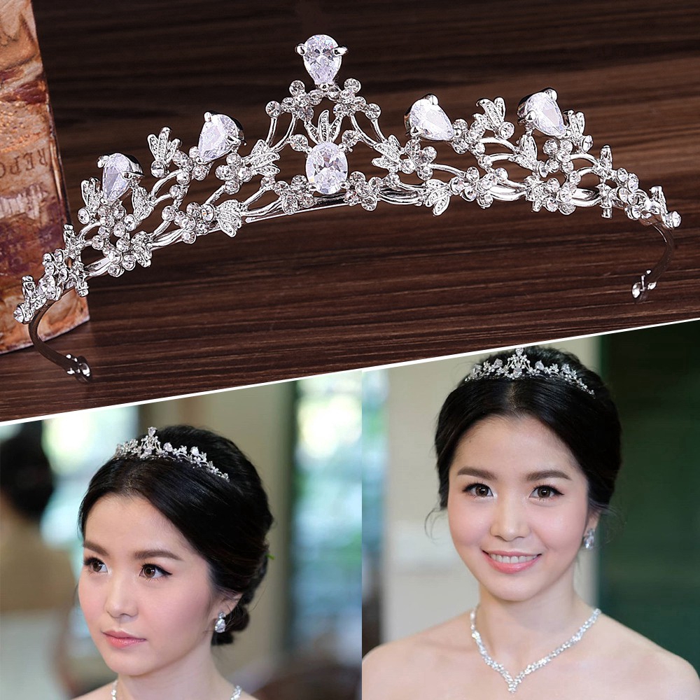 มงกุฎคริสตัลเพทาย tiara คาดศีรษะสําหรับงานแต่งงาน