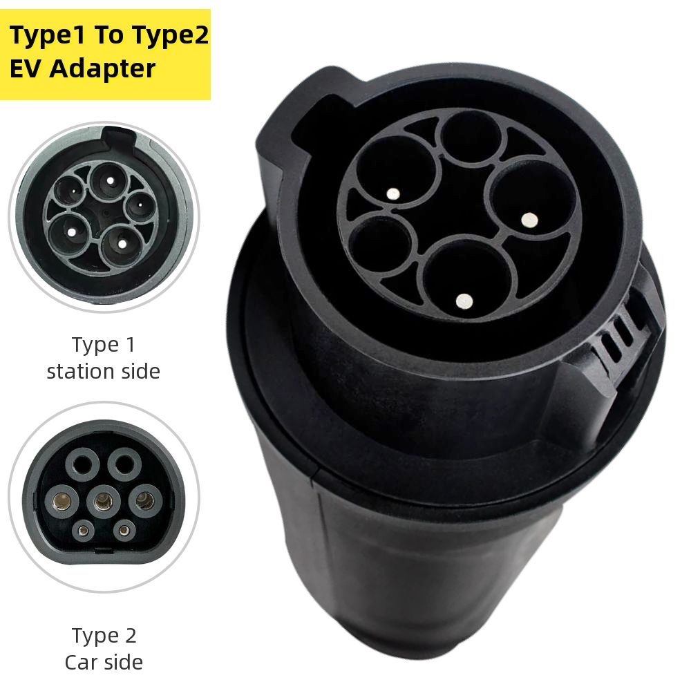 Type1 to Type2 EV Adapter Type 1 to Type 2 Compatible with SAE J1772 Charging Station for Electric C