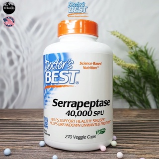 ผลิตภัณฑ์อาหารเสริม Doctors Best® Serrapeptase 40,000 SPU 270 Veggie Caps