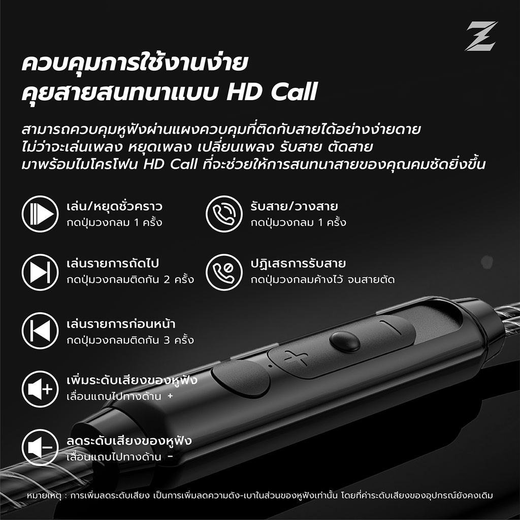 NUNE ZEN หูฟังอินเอียร์ หูฟังหัวงอ90องศา aux 3.5mm Earphone in ear Smalltalk หูฟังมีสายไมโครโฟนในตัว ไมค์เพิ่ม/ลดเสียง