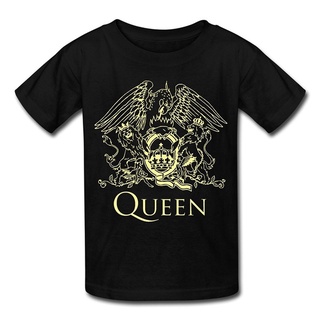เสื้อยืดคอกลมเสื้อยืดคอกลม ผ้าฝ้าย พิมพ์ลายโลโก้ร็อคควีน สําหรับผู้ชาย และผู้หญิงผ้าฝ้ายแท้