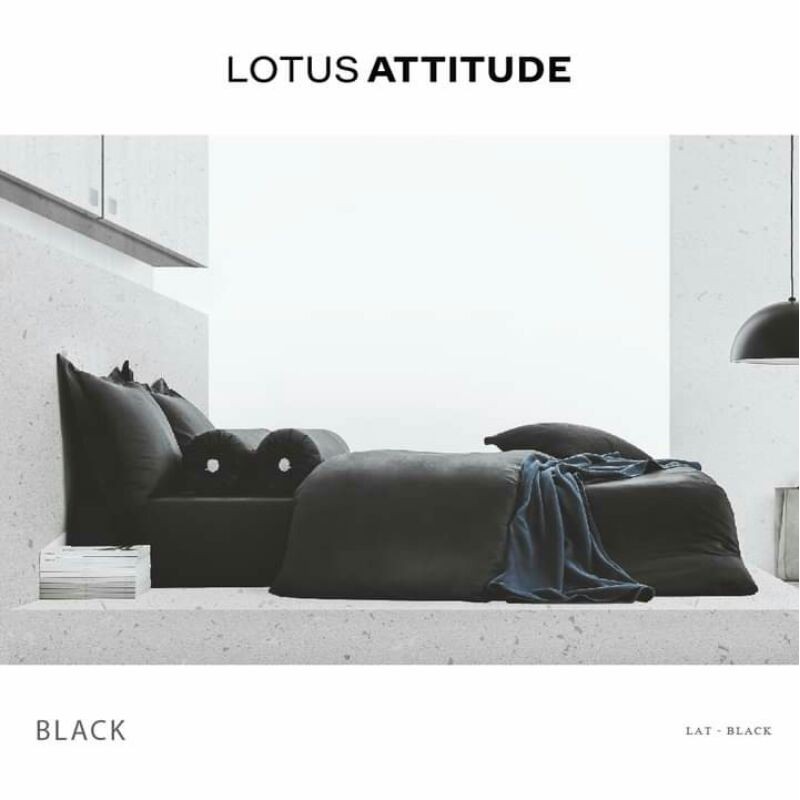 [ของแท้ 💯%] LAT-BLACK : เครื่องนอนโลตัส Lotus รุ่น ATTITUDE (สีพื้น) | ผ้าปูที่นอน 3.5, 5, 6 ฟุต , ผ้านวม