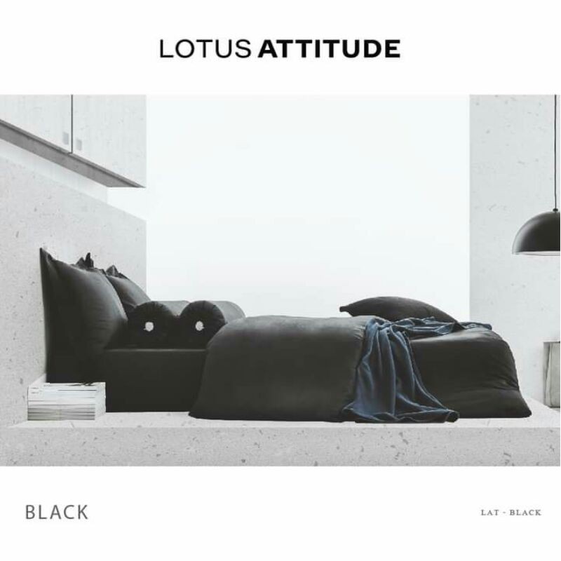 [ของแท้ 💯%] LAT-BLACK : เครื่องนอนโลตัส Lotus รุ่น ATTITUDE (สีพื้น) | ผ้าปูที่นอน 3.5, 5, 6 ฟุต , ผ