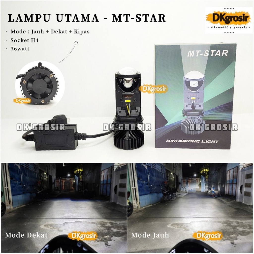 MT-STAR - Superbright - H4 LED ไฟหน้า - H4 mini Projector LED ไฟหน้า - Hilo - ไกลใกล้สีขาว