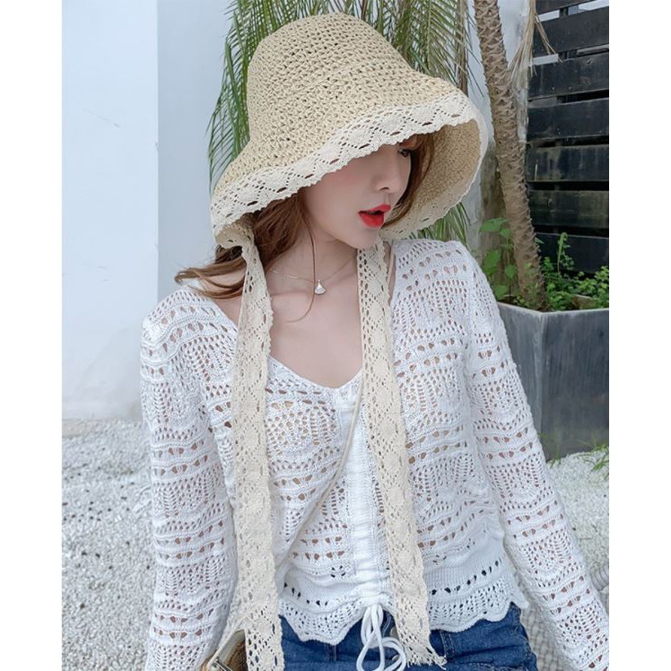 หมวกสาน Sunshine  หมวกปีกกว้าง (B47) - รูปที่ 2