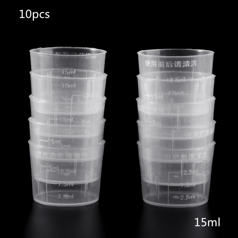 10Pcs Scaled Measuring Cups Graduated Beakers Epoxy Resin Mixing Cup For Lab