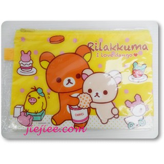 กระเป๋าซองขนาดกลาง Rilakkuma สีเหลือง ขนาด ยาว 8.5 กว้าง 6นิ้ว ใส่ปากกาหรือสมุดธนาคารพกพาได้สบายค่ะ