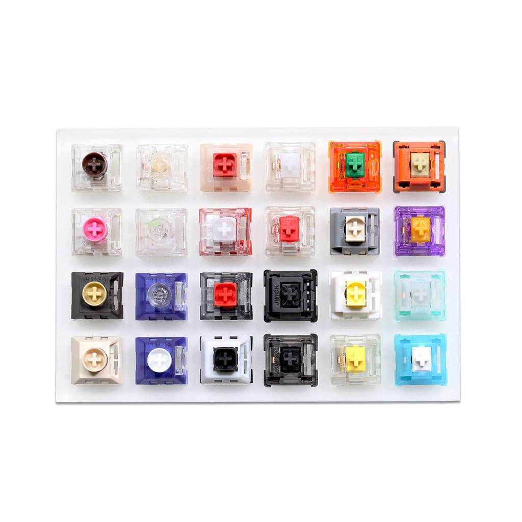 ACRYLIC SWITCH TESTER GATERON SWITCH KIAH BOX JWICK SWITCH สําหรับคีย์บอร์ดเชิงกล สีขาว SILENT EQUAL