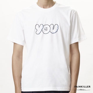 PAINKILLER เพนคิลเลอร์ เสื้อยืดแขนสั้น เสื้อผ้าผู้ชาย แฟชั่นผู้ชาย / YOU CLOUD T-SHIRT / รุ่น 03-0-0105 สีขาว (SS21)