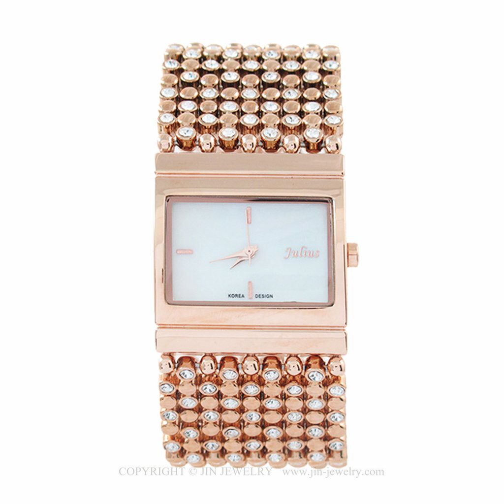 JULIUS WATCH นาฬิกาข้อมือผู้หญิง รุ่น : JA-435 สายสีโรสโกลด์หน้าปัดสีขาว(ROSEGOLD/WHITE)