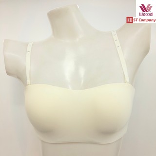 ชุดชั้นใน Wacoal บราเกาะอก Body Bra สีครีม (CR) รุ่น WB3B53 มีโครง 1/2 Cup สลับสายได้ 10 แบบ ไร้ตะเข็บ เกาะแน่น เกาะอก