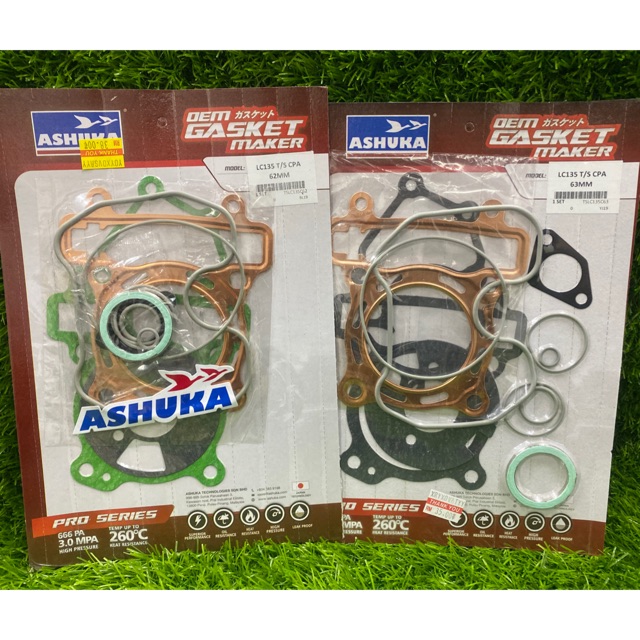 ปะเก็น Ashuka LC135 Top Set (ทองแดง) 60mm / 62mm / 63mm / 65mm