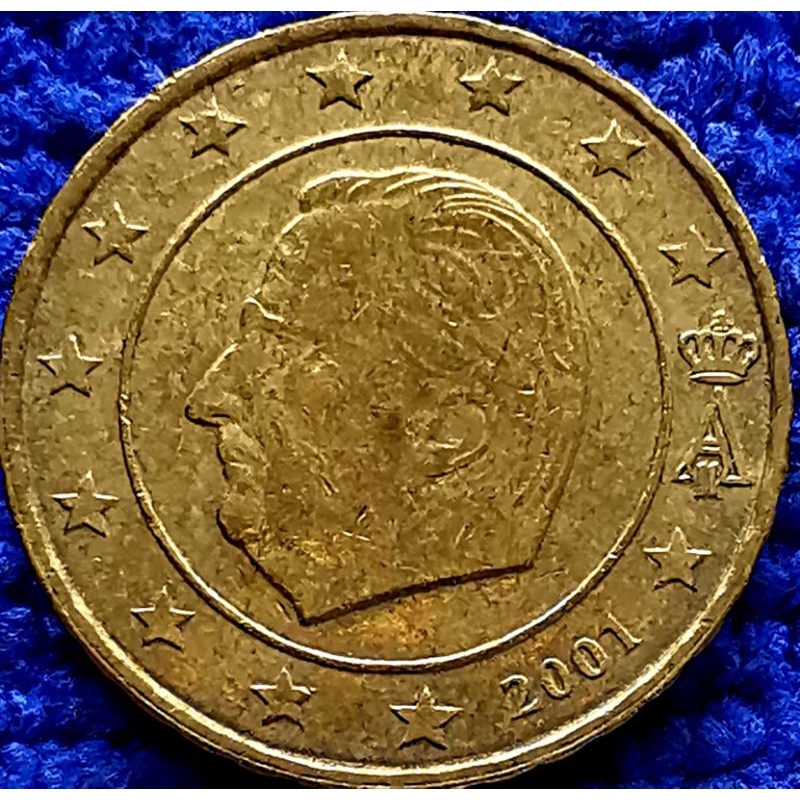 เหรียญ​ยูโร​ เบลเยี่ยม​ Belgium, 10 Euro Cent,​(รุ่น​Albert II), #1896, ใช้แล้ว