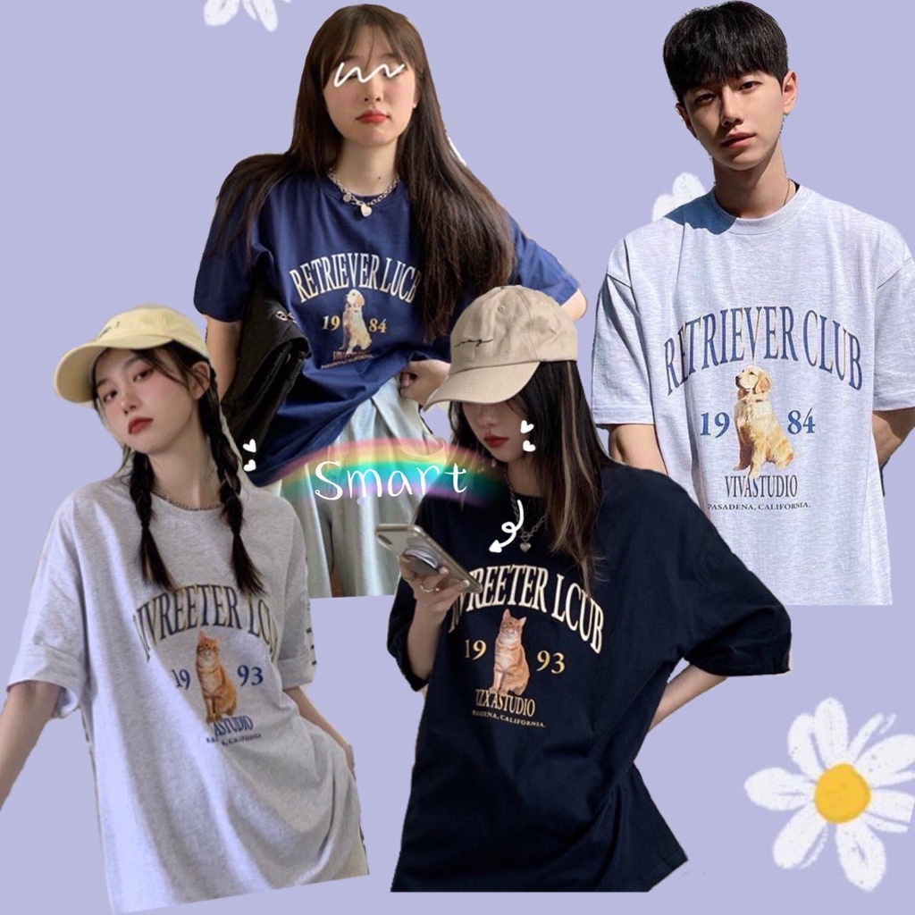Smart พร้อมส่ง เสื้อยืด Retriever สกรีนลายน้องเเมวน้องหมา สื้อยืดใส่ในวันสบายๆ ราคาน่ารัก 1993