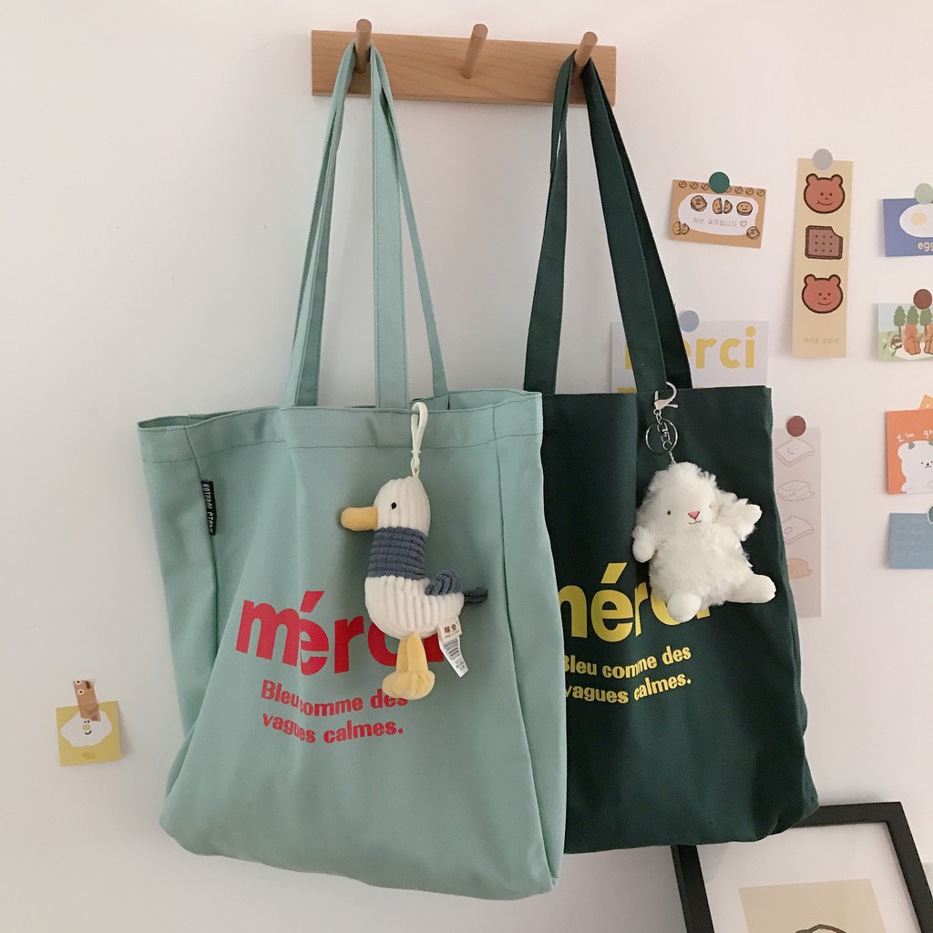 กระเป๋าผ้า Merci พร้อมส่ง ◡̈ (MN002)