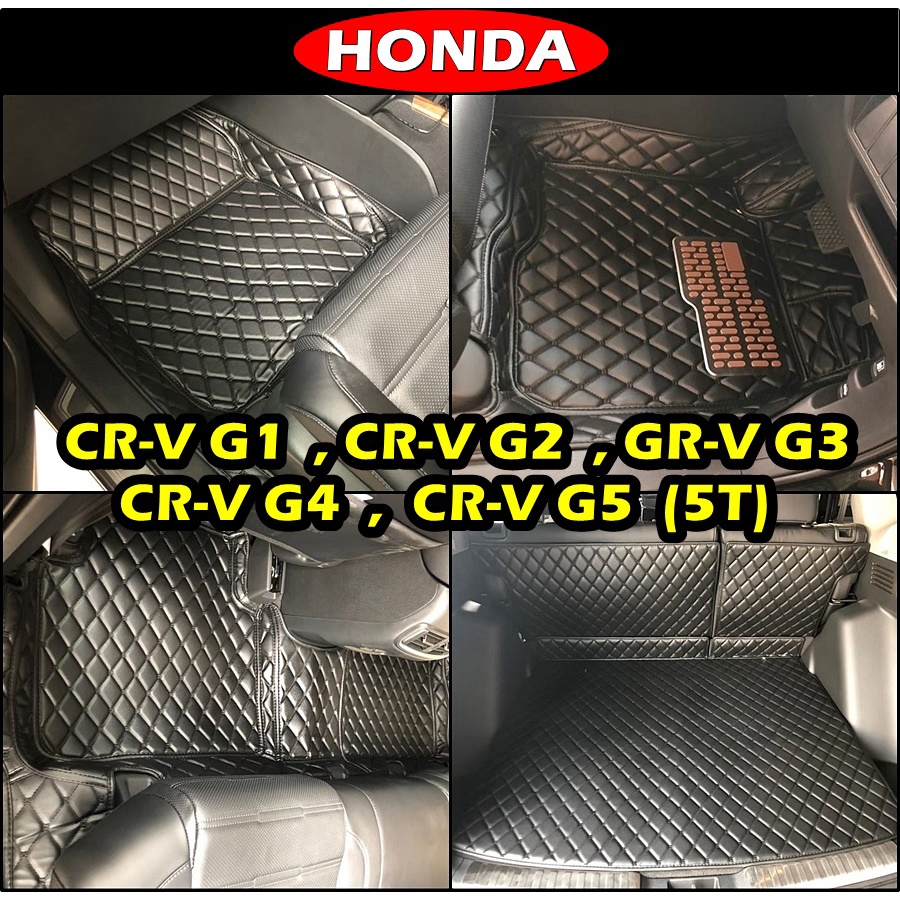 พรมปูพื้นรถยนต์6D HONDA CRV G1 , CRV G2 , CRV G3 , CRV G4 , CRV G5 (5ที่นั่ง) พรม6D เข้ารูป เต็มคัน