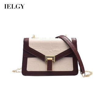 IELGY Korean style messenger small square bag stitching all-match chain female