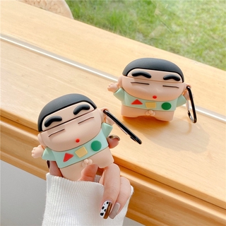 เคสหูฟัง แบบนิ่ม ลายการ์ตูนชินจังน่ารัก พร้อมตะขอ สําหรับ airpods pro gen 2 1 2 3 pro