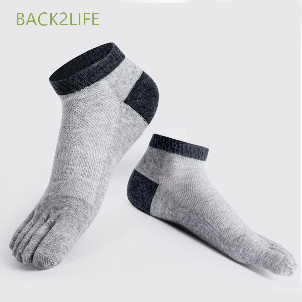 BACK2LIFE Boat Men's Socks Ankle Mesh Socks Five Toe Socks Toe Socks Men Mesh Summer Cotton Breathab