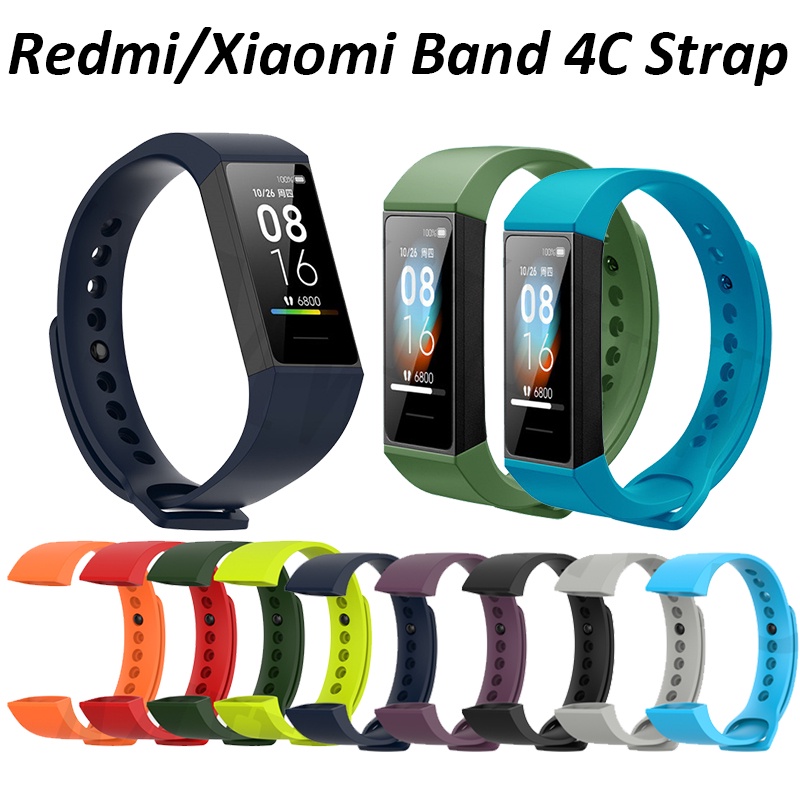สายนาฬิกาข้อมือซิลิโคน แบบเปลี่ยน สําหรับ Xiaomi Mi Smart Band 4C Redmi Smart Watch Band 4C Sport Strap