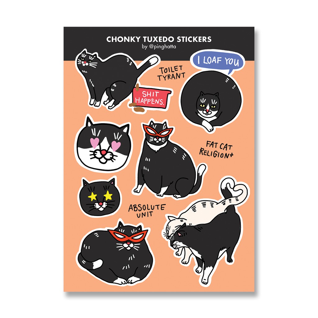 พร้อมส่ง สติ๊กเกอร์ไดคัท Sticker by Ping Hatta Studio - wafflepineapple ...