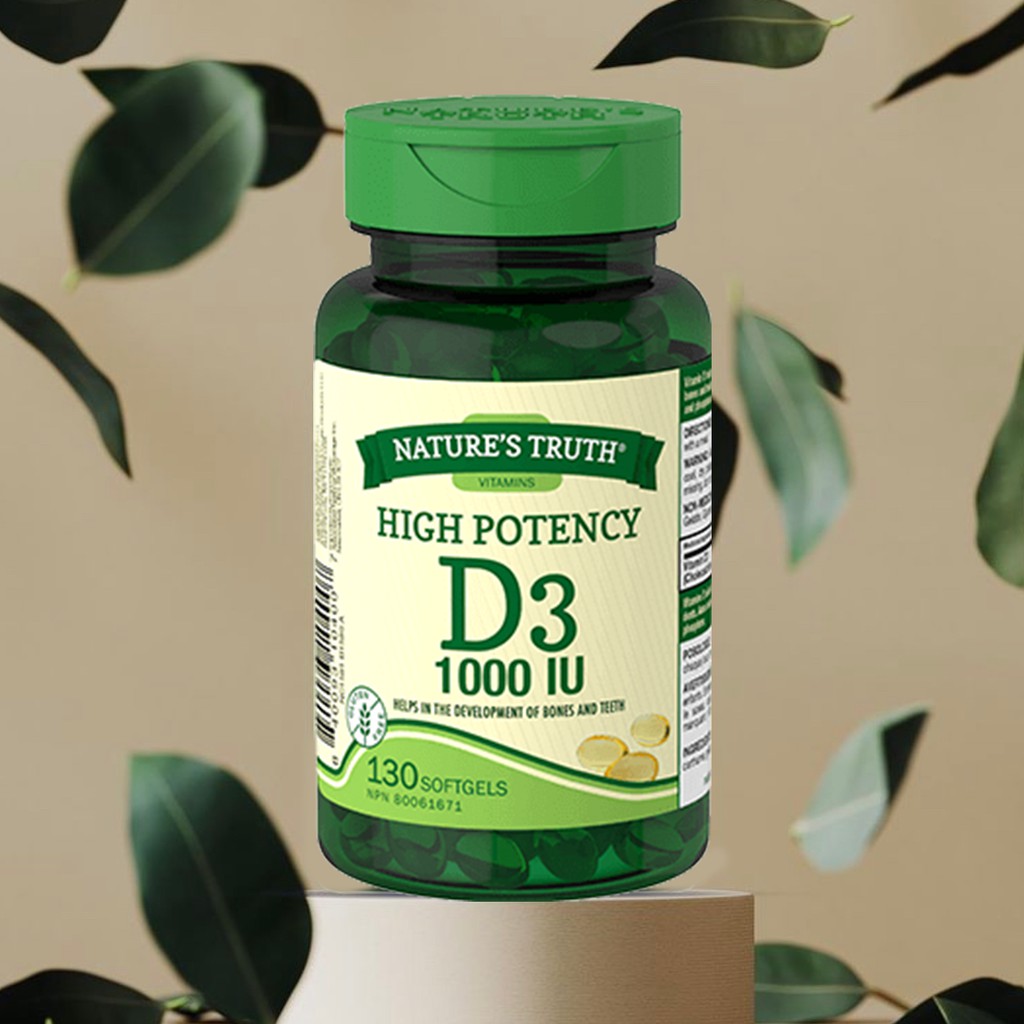 (พร้อมส่ง)High Potency Vitamin D3(วิตามินดี3), 1000 IU, 130 Softgels