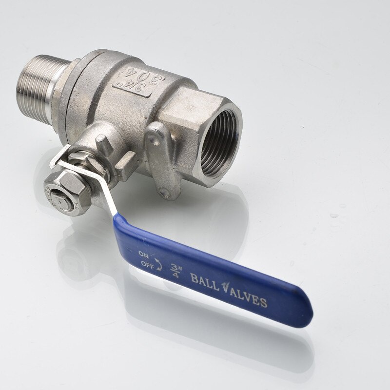 1/4" 3/8" 1/2" 3/4" 1" Bsp วาล์วบอล สเตนเลส 304 ตัวผู้ ตัวเมีย แบบเต็มพอร์ต สองชิ้น
