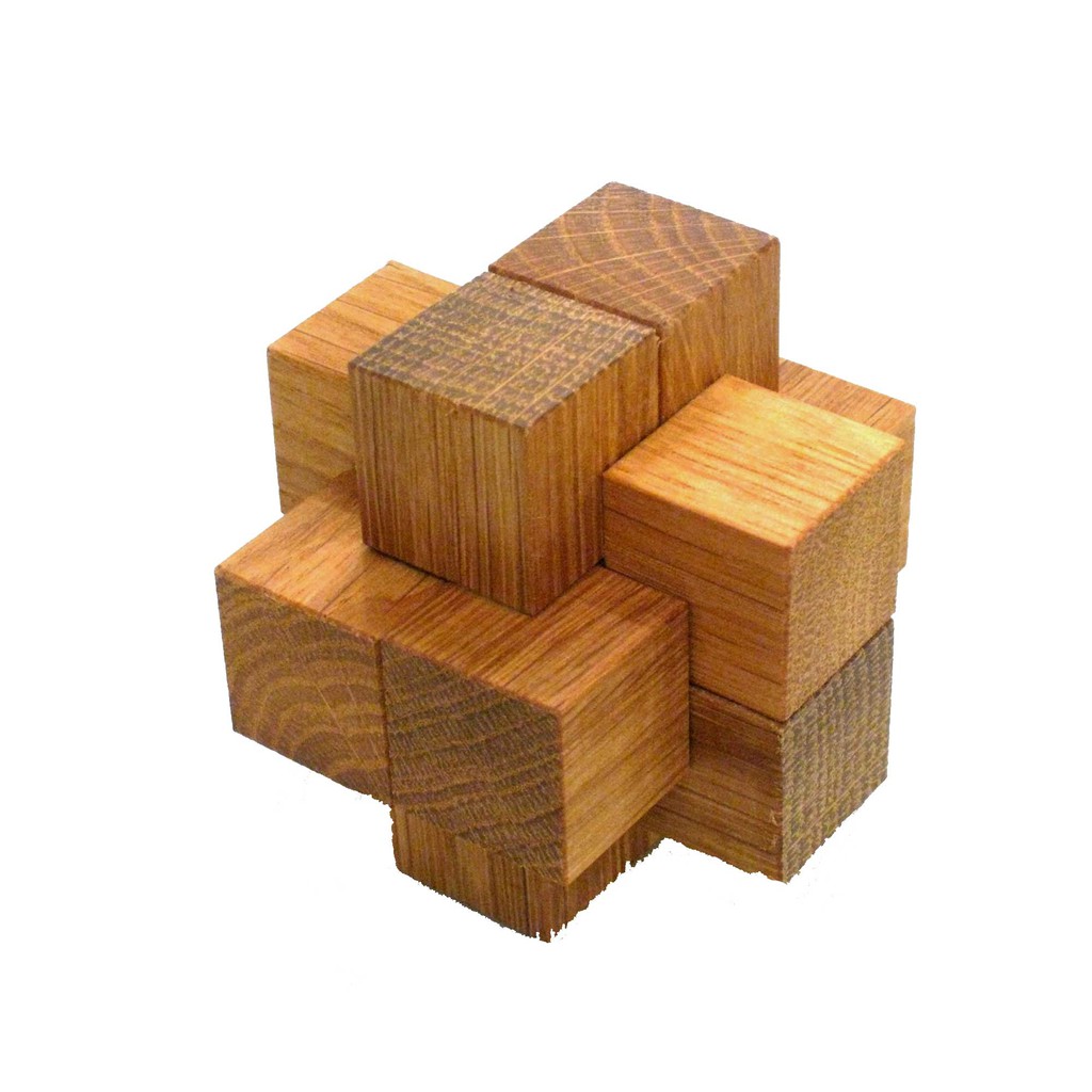 Puzzle Game ของเล่นไม้ กากบาท (Burr Wooden Puzzle)  Ama-Wood