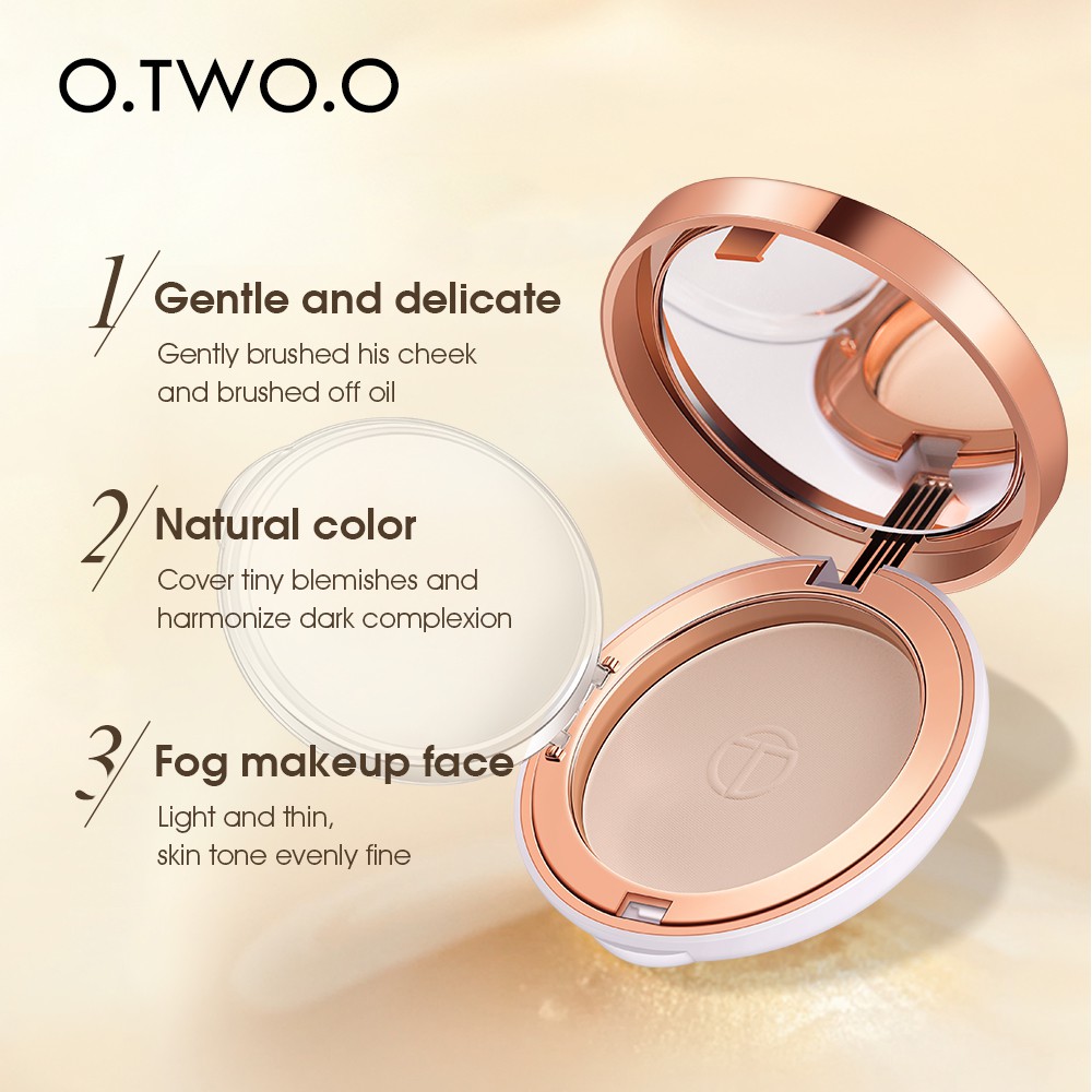 O.TWO.O Face Setting Powder Cushion Compact Powder Oil-Control 3 Colors  Matte Smooth Finish Concealer Makeup Pressed Pow | Shopee Thailand