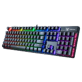 Onikuma Majin Meachanical Gaming Keyboard [Blue Switch] คีย์บอร์ดเกมมิ่งแบบกลไล 2 จังหวะ ทนทาน ไฟ RGB #Qoomart