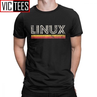 【Chic Tops】gildan เสื้อยืดคอกลม แขนสั้น ผ้าฝ้าย 100% พิมพ์ลาย Linux Ubuntu Unix Linus 3D สไตล์วินเทจ สําหรับผู้ชายS-5XL