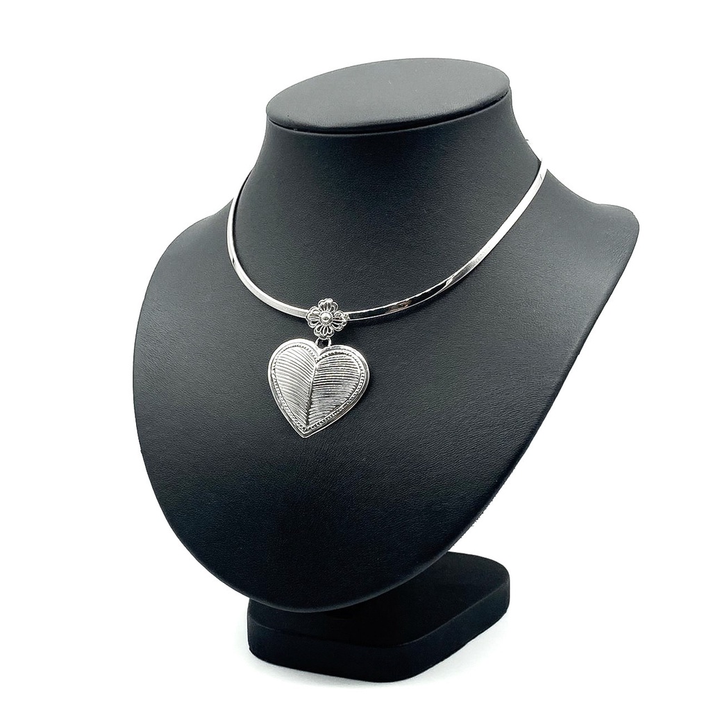 DSP จี้เงินแท้รูปหัวใจ ลายขนนก จี้สร้อยคอเงินแท้ จี้โชคเกอร เงินแท้ 925: DSP 925 Sterling Silver Pen