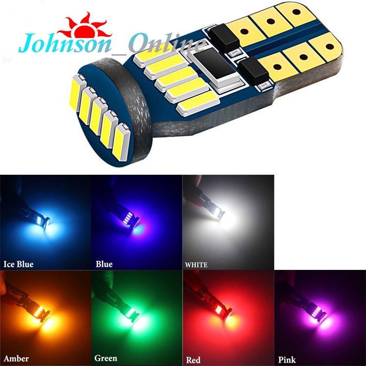 LED T10 W5W ไฟมาร์กเกอร์รถยนต์ Can-bus 4014 24SMD ถอดรหัสหลอดไฟ LED หลอดไฟป้ายทะเบียน