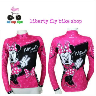 เสื้อปั่นจักรยานแขนยาวลาย Minnie Mouse