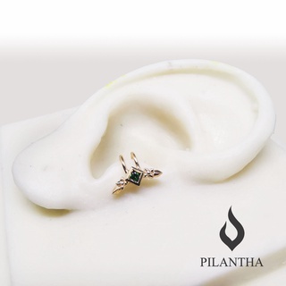 Pilantha Hiranlanna Silver Ear Cuff ต่างหูหนีบทำจากเงินแท้ Silver 92.5 ชุบทองคำแท้ ประดับเพชรสวิส