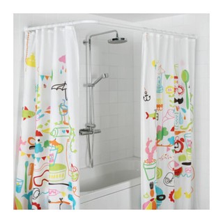 VIKARN ราวม่านห้องน้ำเข้ามุม,รูปตัว U Shower curtain rod 90-160 cm (ขาว)