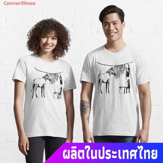 เสื้อยืดลำลอง Banksy Zebra Classic T-Shirt Essential T-Shirt Mens Womens T-shirts