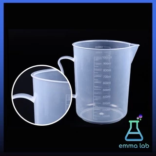 บีกเกอร์พลาสติก ชนิดมีหู เหยือกตวง Plastic Beaker With Handle 250ml 500ml 1000ml 2000ml 3000ml 5000ml