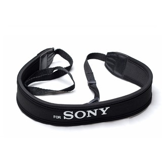 For Sony สายคล้องกล้อง แบบนิ่ม Neoprene รุ่น Sony (สายสีดำ/อักษรขาว)